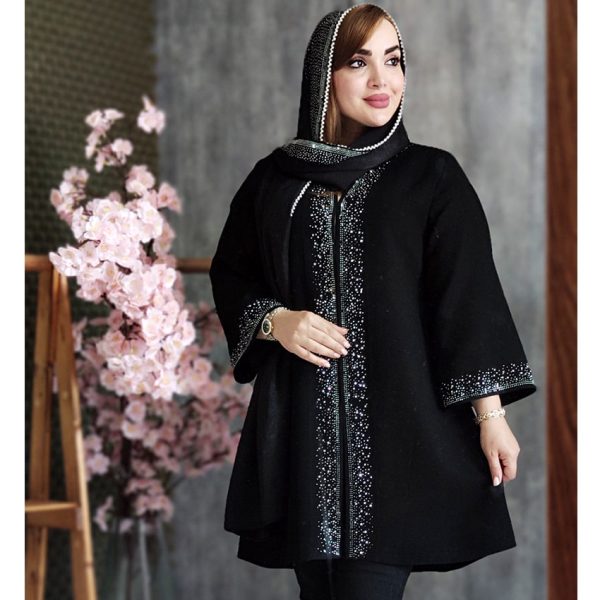 مانتو شانتون نگینی مشکی