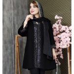 مانتو شانتون نگینی مشکی