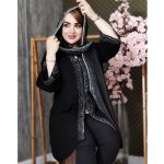 مانتو شانتون نگینی مشکی