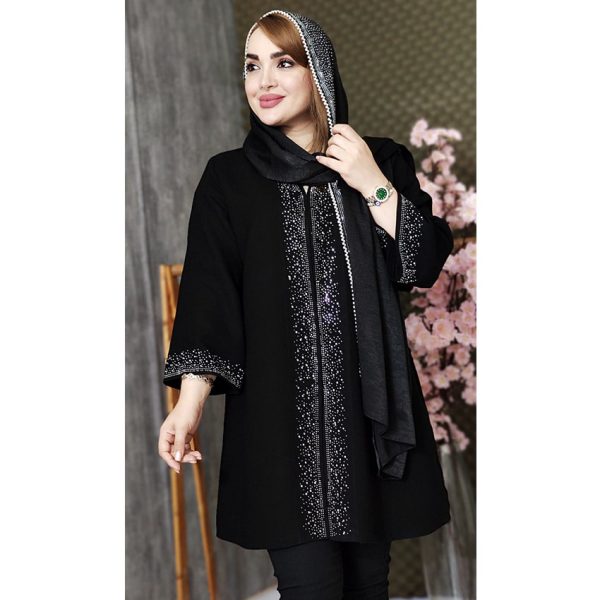 مانتو شانتون نگینی مشکی