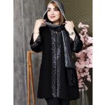 مانتو شانتون نگینی مشکی