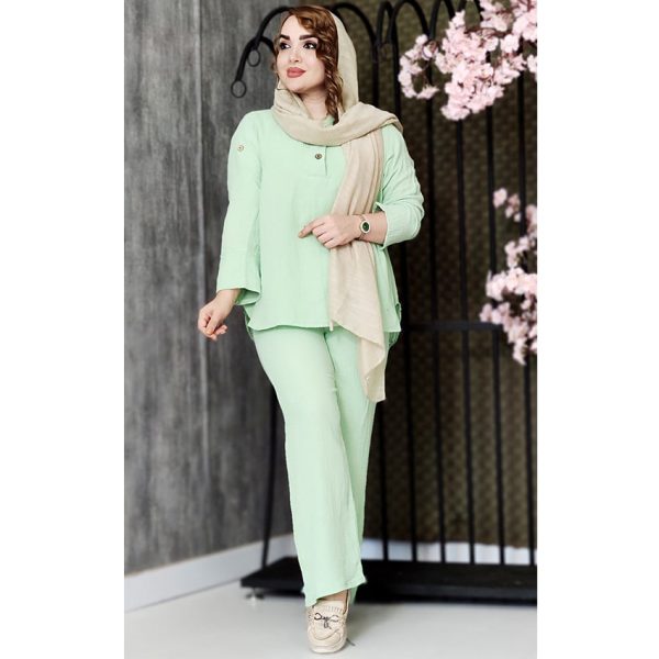 ست تونیک شلوار لینن دوبل