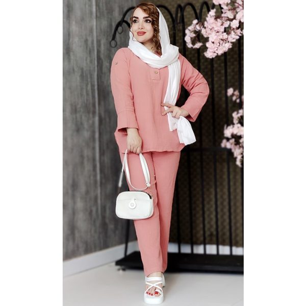 ست تونیک شلوار لینن دوبل