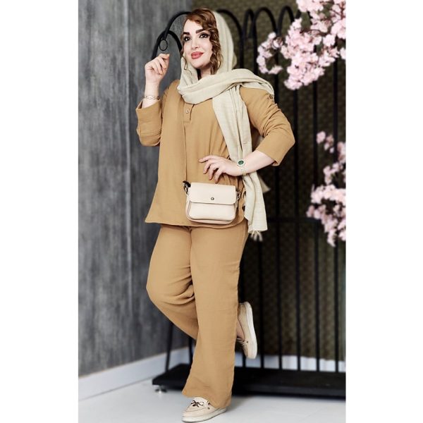 ست تونیک شلوار لینن دوبل