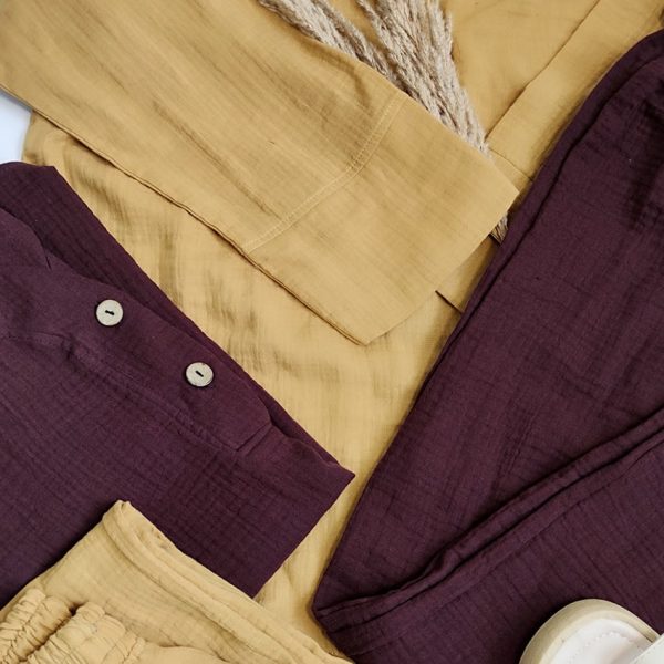 ست تونیک شلوار لینن دوبل