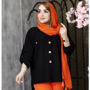 مانتو لینن دکمه چوبی - مانتو پاتریس رشت