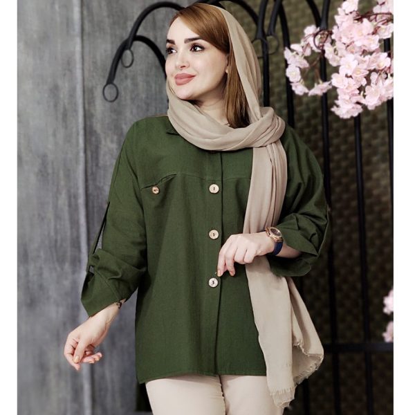 429005-5-min مانتو لینن دکمه چوبی - مانتو پاتریس رشت