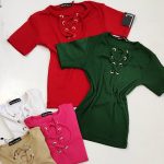 تیشرت کراپ فانریپ یقه بندی - مانتو پاتریس رشت