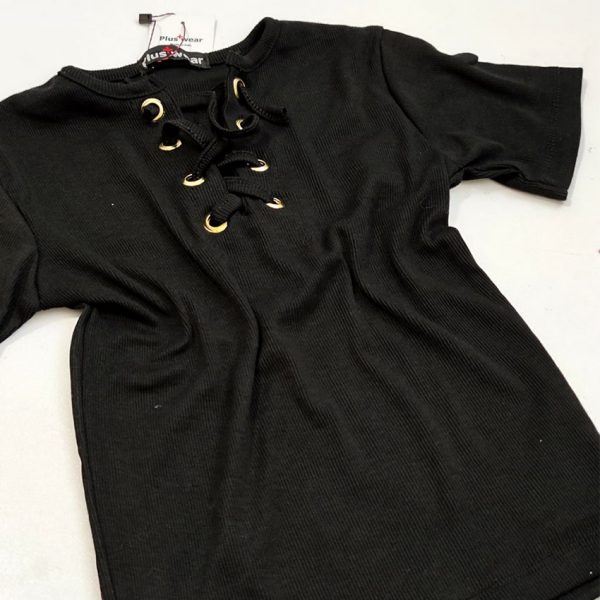 تیشرت کراپ فانریپ یقه بندی