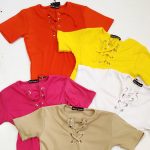 تیشرت کراپ فانریپ یقه بندی