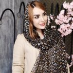 شال پلیسه حریر طرحدار - مانتو پاتریس رشت