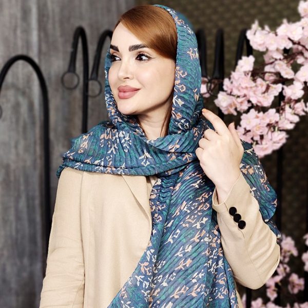 شال پلیسه حریر طرحدار - مانتو پاتریس رشت