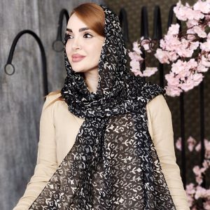 شال پلیسه حریر طرحدار - مانتو پاتریس رشت