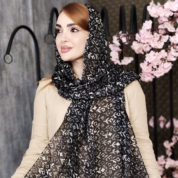 شال پلیسه حریر طرحدار - مانتو پاتریس رشت