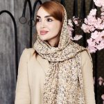 شال پلیسه حریر طرحدار - مانتو پاتریس رشت
