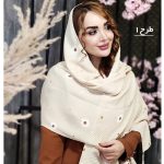 شال پلیسه کرم گلدار - مانتو پاتریس رشت