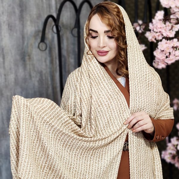 34600154-10-min شال پلیسه کرم گلدار - مانتو پاتریس رشت