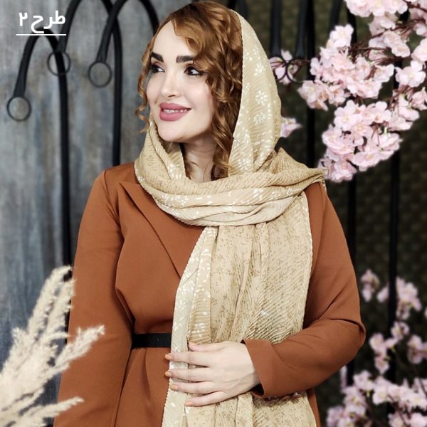 34600154-2-min شال پلیسه کرم گلدار - مانتو پاتریس رشت