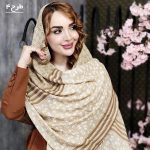 شال پلیسه کرم گلدار - مانتو پاتریس رشت