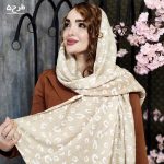 شال پلیسه کرم گلدار - مانتو پاتریس رشت