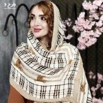 شال پلیسه کرم گلدار - مانتو پاتریس رشت