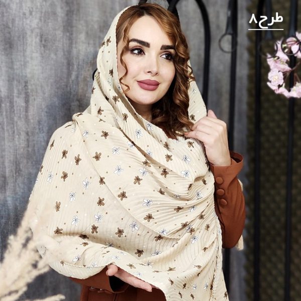 34600154-8-min شال پلیسه کرم گلدار - مانتو پاتریس رشت