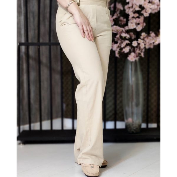 شلوار بگ لینن کرم - مانتو پاتریس رشت