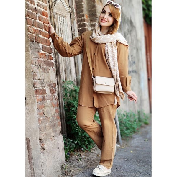 ست مانتو شلوار لینن ساده