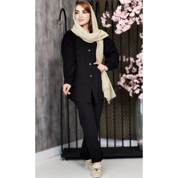 ست مانتو شلوار لینن ساده