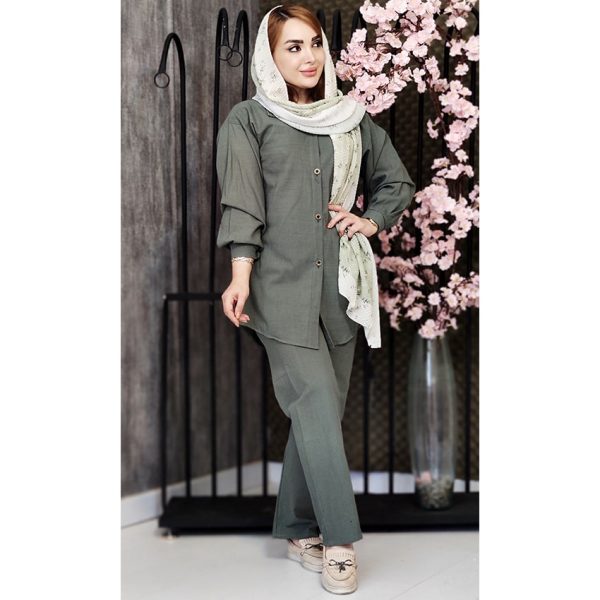 ست مانتو شلوار لینن ساده