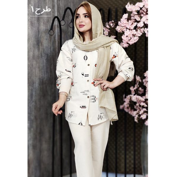 ست مانتو شلوار لینن طرحدار - مانتو پاتریس رشت