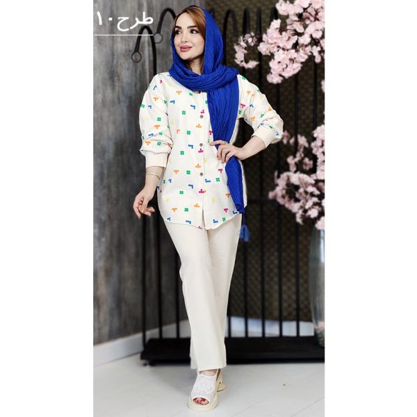 ست مانتو شلوار لینن طرحدار - مانتو پاتریس رشت