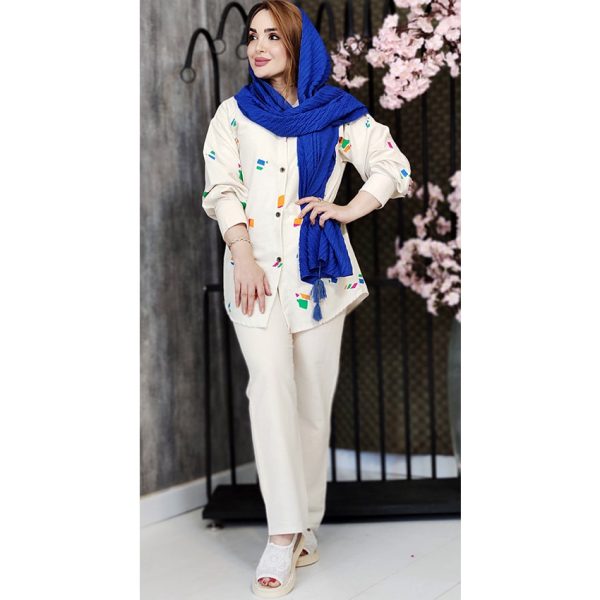 ست مانتو شلوار لینن طرحدار - مانتو پاتریس رشت