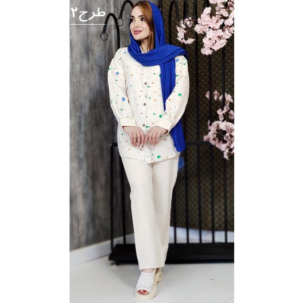 ست مانتو شلوار لینن طرحدار - مانتو پاتریس رشت