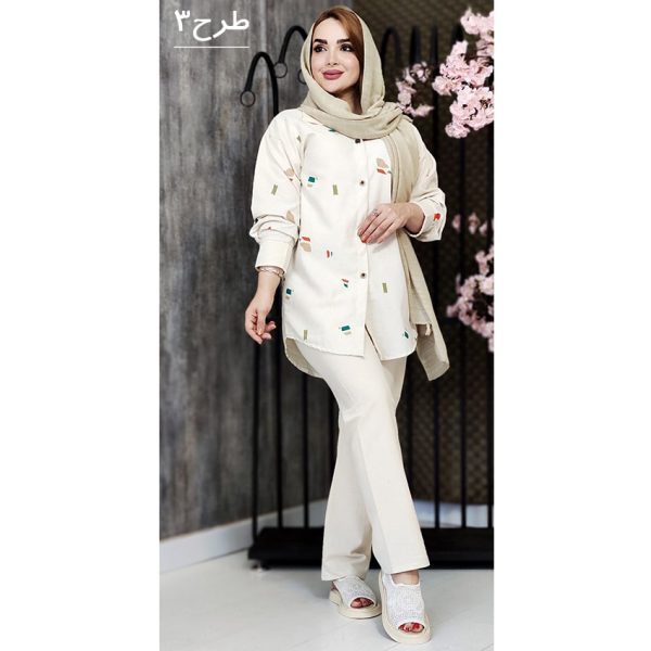 ست مانتو شلوار لینن طرحدار - مانتو پاتریس رشت