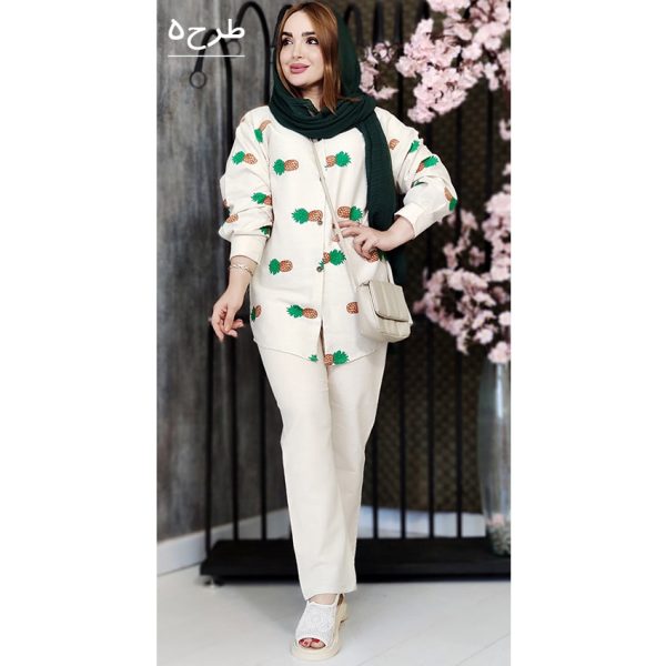 ست مانتو شلوار لینن طرحدار - مانتو پاتریس رشت