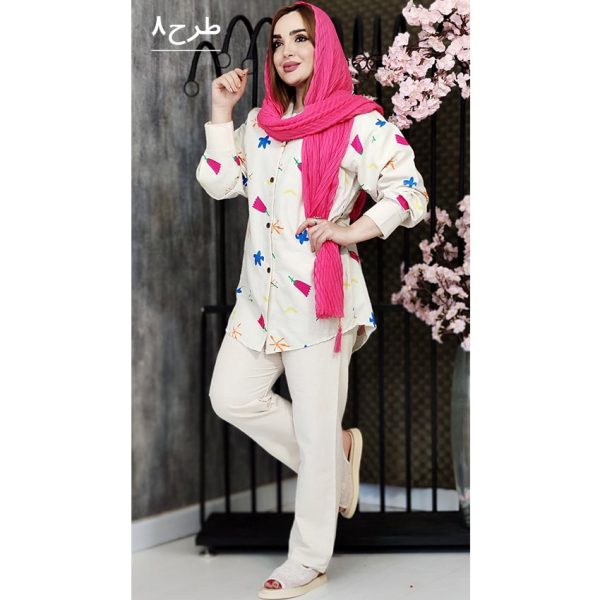 ست مانتو شلوار لینن طرحدار - مانتو پاتریس رشت