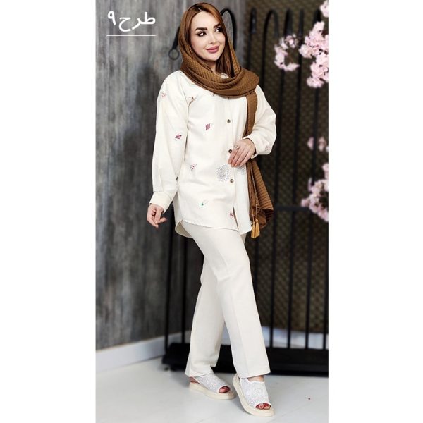 ست مانتو شلوار لینن طرحدار - مانتو پاتریس رشت