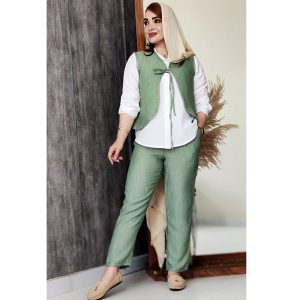 ست 3 تیکه جلو بندی - مانتو پاتریس رشت
