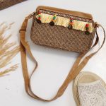 کیف دوشی حصیری ریش ریش