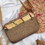 کیف دوشی حصیری ریش ریش - مانتو پاتریس رشت