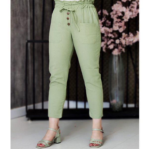 شلوار مام لینن سبز - مانتو پاتریس رشت