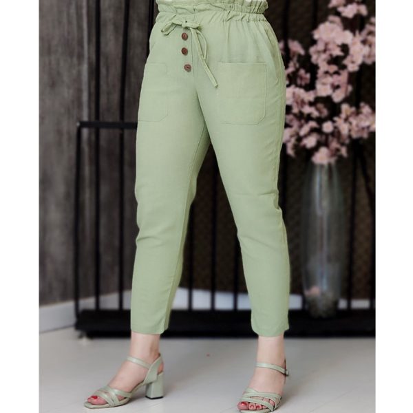 شلوار مام لینن سبز - مانتو پاتریس رشت