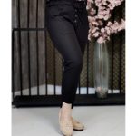 شلوار لینن جلو جیب مام فیت