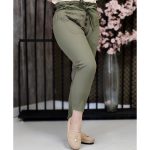 شلوار لینن جلو جیب مام فیت