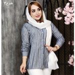 مانتو لینن راه راه کوتاه - مانتو پاتریس رشت