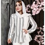 مانتو لینن راه راه کوتاه - مانتو پاتریس رشت