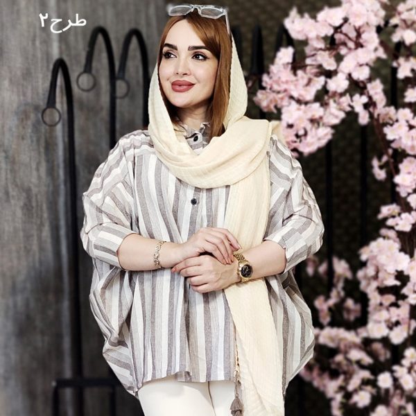 مانتو پانچ راه راه لینن - مانتو پاتریس رشت