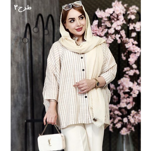 مانتو پانچ راه راه لینن - مانتو پاتریس رشت