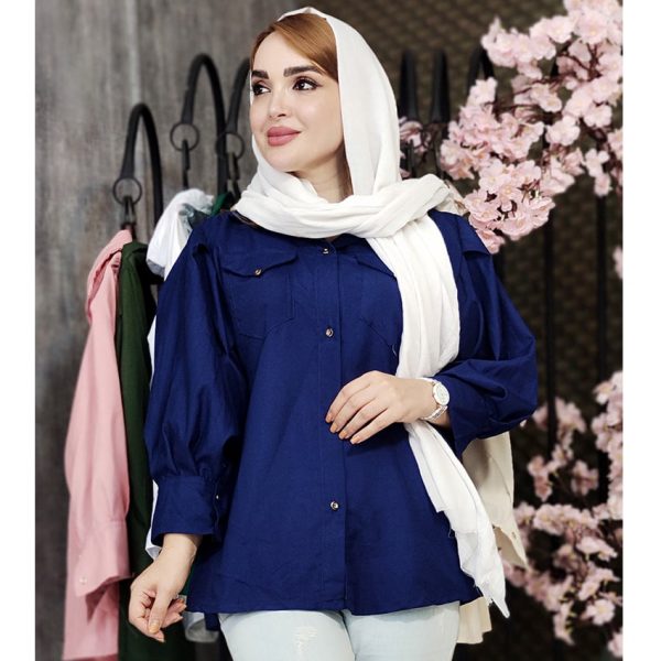 مانتو آستین پفی دو جیب داکرون رنگی - مانتو پاتریس رشت